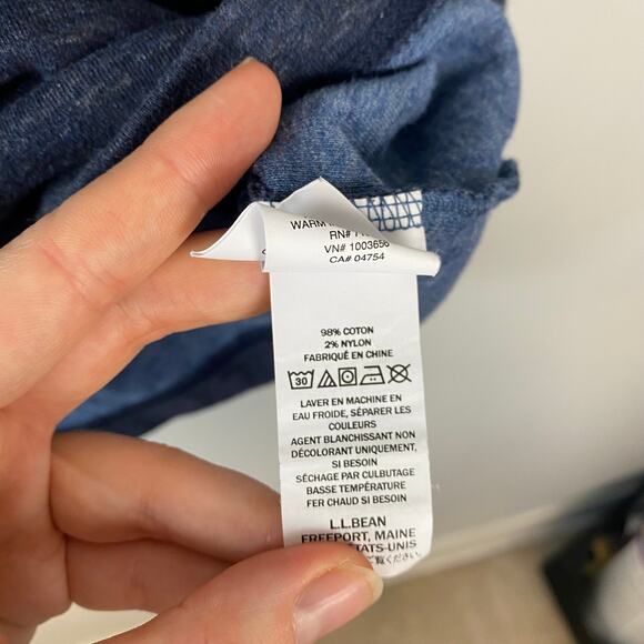 L.L. Bean 1/4 Zip Pullover Men's Medium Blue Slightly Fitted Style 507471 Size M - Picture 8 of 9